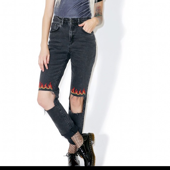 ragged priest flame jeans